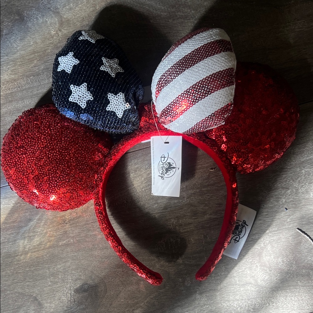 Disney Patriotic Red and Blue Sequin Headband